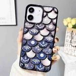 For iPhone 11 Mermaid Scale Electroplated Laser Carving Phone Case(Black)