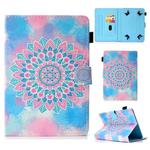 For 10 inch Universal Colored Drawing Stitching Leather Tablet Case(Datura Flowers)