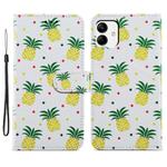 For Samsung Galaxy A05 Painted Pattern Horizontal Flip Leather Phone Case(Pineapple)