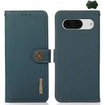 For Google Pixel 8a KHAZNEH Custer Genuine Leather RFID Phone Case(Green)