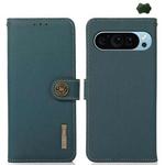 For Google Pixel 9 KHAZNEH Custer Genuine Leather RFID Phone Case(Green)