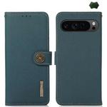 For Google Pixel 9 Pro KHAZNEH Custer Genuine Leather RFID Phone Case(Green)