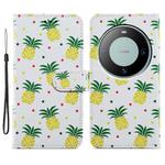 For Huawei Mate 60 Painted Pattern Horizontal Flip Leather Phone Case(Pineapple)