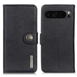 For Google Pixel 10 Pro / 9 Pro KHAZNEH Cowhide Texture Horizontal Flip Leather Phone Case(Black)