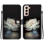 For Samsung Galaxy S21 FE 5G Crystal Texture Colored Drawing Leather Phone Case(Crystal Peony)