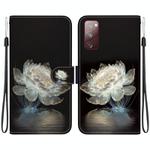 For Samsung Galaxy S20 FE 5G Crystal Texture Colored Drawing Leather Phone Case(Crystal Peony)