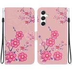 For Samsung Galaxy S24+ 5G Crystal Texture Colored Drawing Leather Phone Case(Cherry Blossoms)