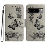 For Google Pixel 8 Pro Butterfly Embossed Flip Leather Phone Case(Grey)