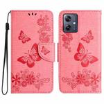 For Motorola Moto G35 Butterfly Embossed Flip Leather Phone Case(Pink)