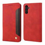 For Samsung Galaxy A05s Skin Feel Splicing Leather Phone Case(Red)