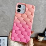 For iPhone 11 Gradient Mermaid Scale Skin Feel Phone Case(Rose Red Pink)