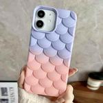 For iPhone 12 Gradient Mermaid Scale Skin Feel Phone Case(Pink Purple)