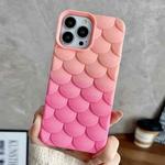 For iPhone 12 Pro Gradient Mermaid Scale Skin Feel Phone Case(Rose Red Pink)