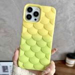 For iPhone 12 Pro Gradient Mermaid Scale Skin Feel Phone Case(Green Yellow)
