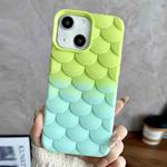 For iPhone 13 Gradient Mermaid Scale Skin Feel Phone Case(Blue Green)
