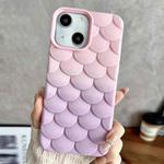 For iPhone 13 Gradient Mermaid Scale Skin Feel Phone Case(Purple Pink)