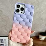 For iPhone 15 Pro Max Gradient Mermaid Scale Skin Feel Phone Case(Pink Purple)