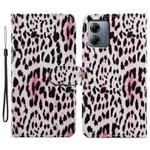For Motorola Moto G14 Painted Pattern Horizontal Flip Leather Phone Case(Leopard)