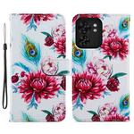 For Motorola Edge 40 Painted Pattern Horizontal Flip Leather Phone Case(Peacock Flower)