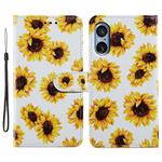 For Sony Xperia 5 V Painted Pattern Horizontal Flip Leather Phone Case(Sunflower)