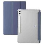 For Samsung Galaxy Tab S9 3-Fold Clear Acrylic Leather Tablet Case(Lavender)