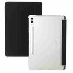 For Samsung Galaxy Tab S9 Ultra/S8 Ultra 3-Fold Clear Acrylic Leather Tablet Case(Black)