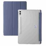 For Samsung Galaxy Tab S10 FE+ 3-Fold Clear Acrylic Leather Tablet Case(Lavender)