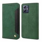 For Motorola Moto G54 Skin Feel Splicing Leather Phone Case(Green)