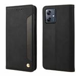 For Motorola Moto G35 Skin Feel Splicing Leather Phone Case(Black)