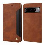 For Google Pixel 8 Pro Skin Feel Splicing Leather Phone Case(Brown)