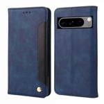 For Google Pixel 8 Skin Feel Splicing Leather Phone Case(Blue)