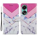 For OPPO A38 4G Painted Pattern Horizontal Flip Leather Phone Case(Smoke Marble)