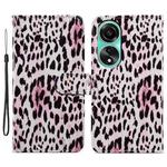 For OPPO A58 4G Painted Pattern Horizontal Flip Leather Phone Case(Leopard)