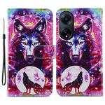 For OPPO A98 Painted Pattern Horizontal Flip Leather Phone Case(Wolf Totem)