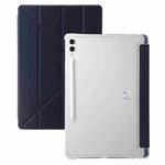 For Samsung Galaxy Tab S9 Clear Acrylic Deformation Leather Tablet Case(Dark Blue)