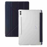 For Samsung Galaxy Tab S9 FE+ Clear Acrylic Deformation Leather Tablet Case(Dark Blue)