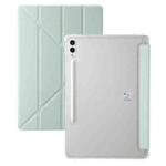 For Samsung Galaxy Tab S9 FE+ Clear Acrylic Deformation Leather Tablet Case(Green)