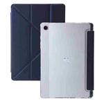 For Samsung Galaxy Tab A9 Clear Acrylic Deformation Leather Tablet Case(Dark Blue)