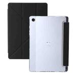 For Samsung Galaxy Tab A9+ Clear Acrylic Deformation Leather Tablet Case(Black)