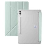 For Samsung Galaxy Tab S10 FE+ Clear Acrylic Deformation Leather Tablet Case(Green)