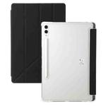 For Samsung Galaxy Tab S10 FE+ Clear Acrylic Deformation Leather Tablet Case(Black)