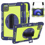 For Xiaomi Pad 6 360 Degree Rotation PC Contrast Silicone Tablet Case(Navy Blue + Yellow Green)