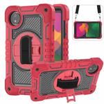 For Redmi Pad SE 8.7 4G 360 Degree Rotation PC Contrast Silicone Tablet Case(Red + Black)