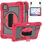 For Xiaomi Pad 7 / 7 Pro 360 Degree Rotation PC Contrast Silicone Tablet Case(Red + Black)