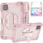For Xiaomi Pad 7 / 7 Pro 360 Degree Rotation PC Contrast Silicone Tablet Case(Rose Gold)