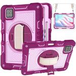 For Xiaomi Pad 7 / 7 Pro 360 Degree Rotation PC Contrast Silicone Tablet Case(Rose Red + Pink)