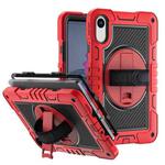 For Xiaomi Redmi Pad 2 360 Degree Rotation PC Contrast Silicone Tablet Case(Red + Black)