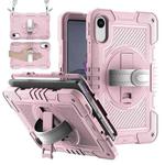 For Xiaomi Redmi Pad 2 360 Degree Rotation PC Contrast Silicone Tablet Case(Rose Gold)