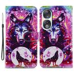 For Honor 90 Painted Pattern Horizontal Flip Leather Phone Case(Wolf Totem)