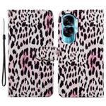 For Honor 90 Lite Painted Pattern Horizontal Flip Leather Phone Case(Leopard)
